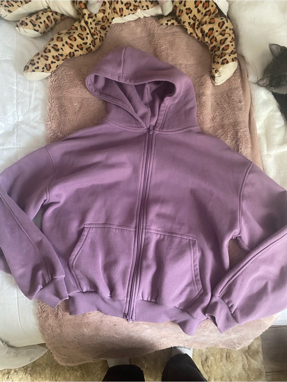 Urban planet Zip-Up Hoodie in Lavender